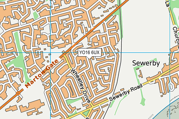 YO16 6UX map - OS VectorMap District (Ordnance Survey)