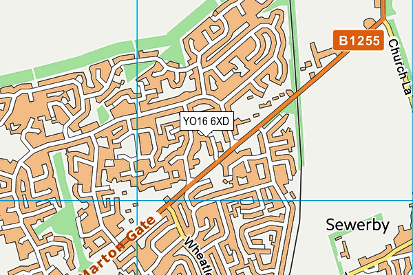 YO16 6XD map - OS VectorMap District (Ordnance Survey)