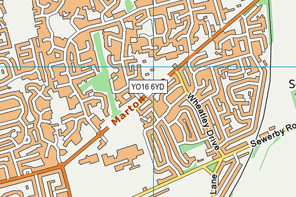 YO16 6YD map - OS VectorMap District (Ordnance Survey)