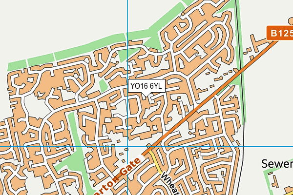 YO16 6YL map - OS VectorMap District (Ordnance Survey)