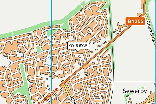 YO16 6YW map - OS VectorMap District (Ordnance Survey)