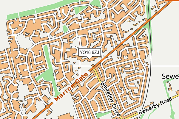YO16 6ZJ map - OS VectorMap District (Ordnance Survey)