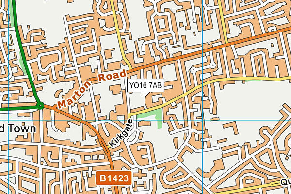 YO16 7AB map - OS VectorMap District (Ordnance Survey)