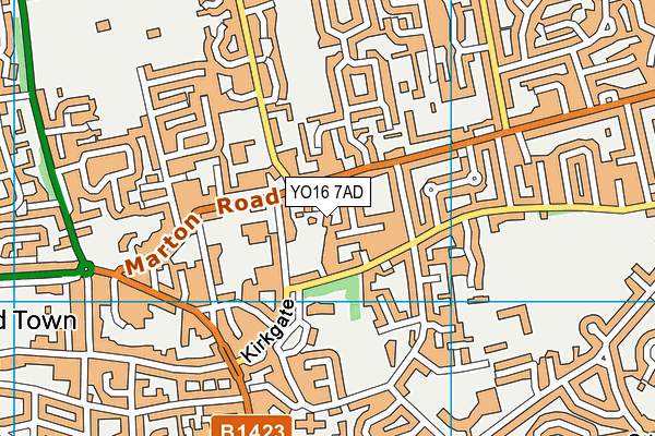 YO16 7AD map - OS VectorMap District (Ordnance Survey)