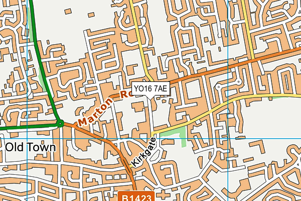 YO16 7AE map - OS VectorMap District (Ordnance Survey)