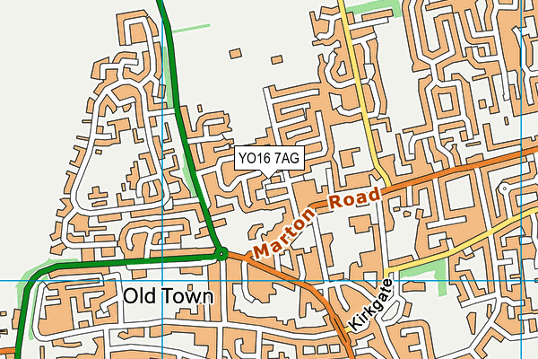 YO16 7AG map - OS VectorMap District (Ordnance Survey)