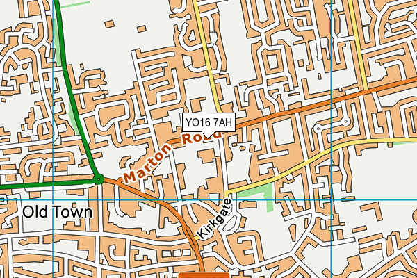 YO16 7AH map - OS VectorMap District (Ordnance Survey)