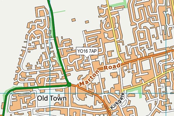 YO16 7AP map - OS VectorMap District (Ordnance Survey)