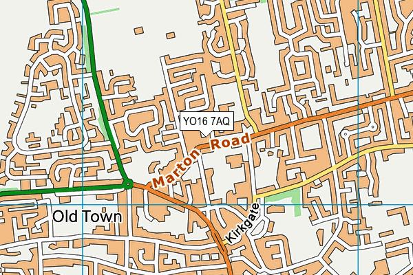 YO16 7AQ map - OS VectorMap District (Ordnance Survey)