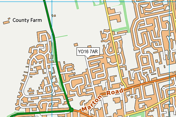 YO16 7AR map - OS VectorMap District (Ordnance Survey)