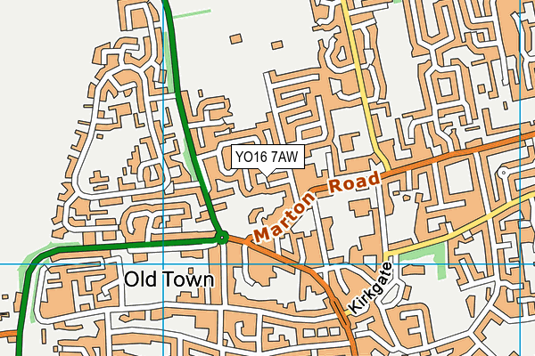 YO16 7AW map - OS VectorMap District (Ordnance Survey)