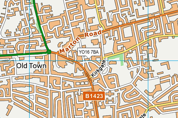 YO16 7BA map - OS VectorMap District (Ordnance Survey)