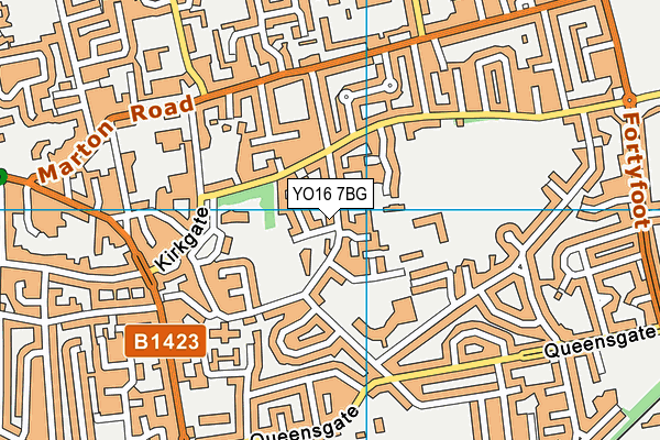 YO16 7BG map - OS VectorMap District (Ordnance Survey)