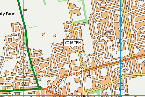 YO16 7BH map - OS VectorMap District (Ordnance Survey)