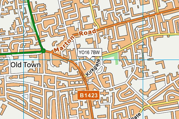 YO16 7BW map - OS VectorMap District (Ordnance Survey)