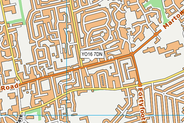YO16 7DN map - OS VectorMap District (Ordnance Survey)