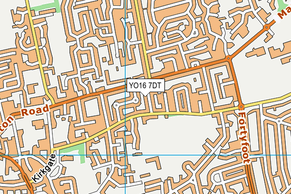 YO16 7DT map - OS VectorMap District (Ordnance Survey)