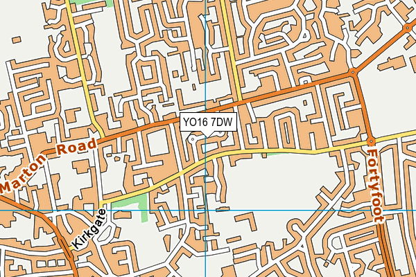 YO16 7DW map - OS VectorMap District (Ordnance Survey)