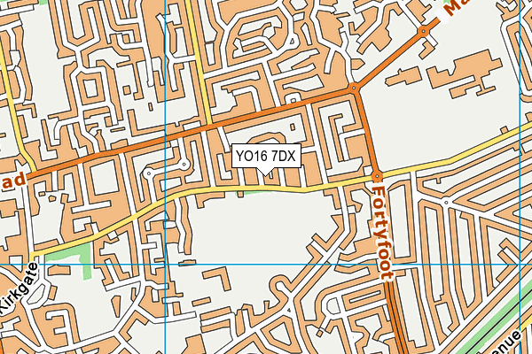 YO16 7DX map - OS VectorMap District (Ordnance Survey)
