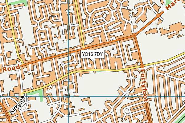 YO16 7DY map - OS VectorMap District (Ordnance Survey)