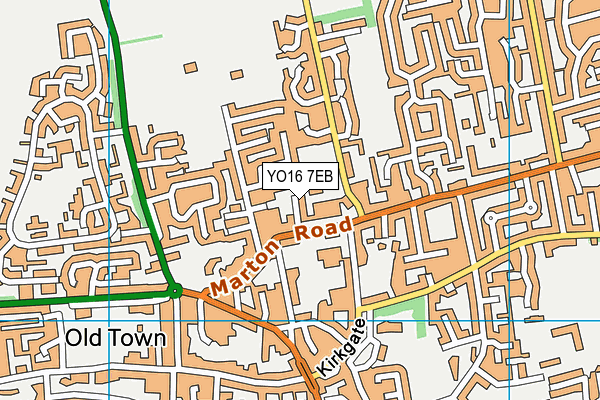 YO16 7EB map - OS VectorMap District (Ordnance Survey)