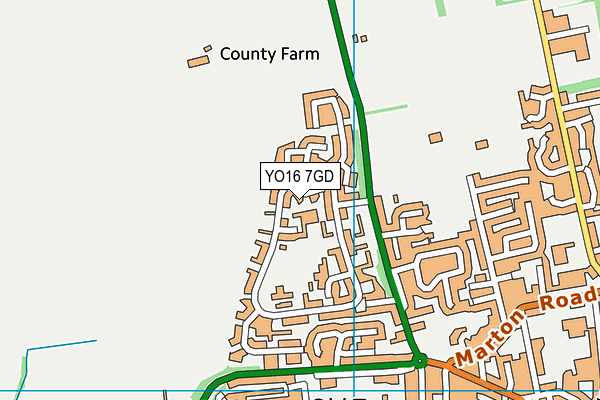 YO16 7GD map - OS VectorMap District (Ordnance Survey)