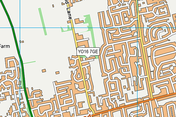 YO16 7GE map - OS VectorMap District (Ordnance Survey)