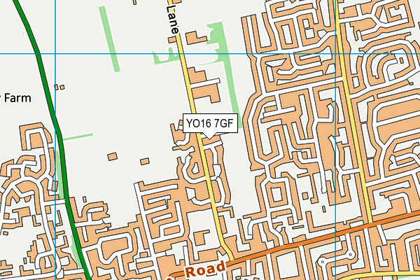 YO16 7GF map - OS VectorMap District (Ordnance Survey)