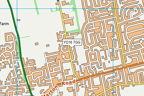 YO16 7GG map - OS VectorMap District (Ordnance Survey)