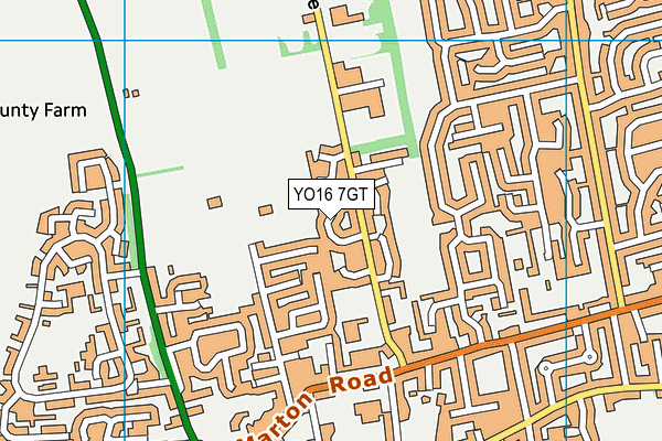 YO16 7GT map - OS VectorMap District (Ordnance Survey)