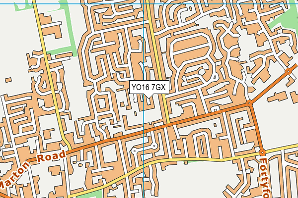 YO16 7GX map - OS VectorMap District (Ordnance Survey)