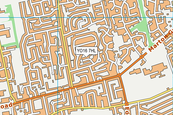 YO16 7HL map - OS VectorMap District (Ordnance Survey)