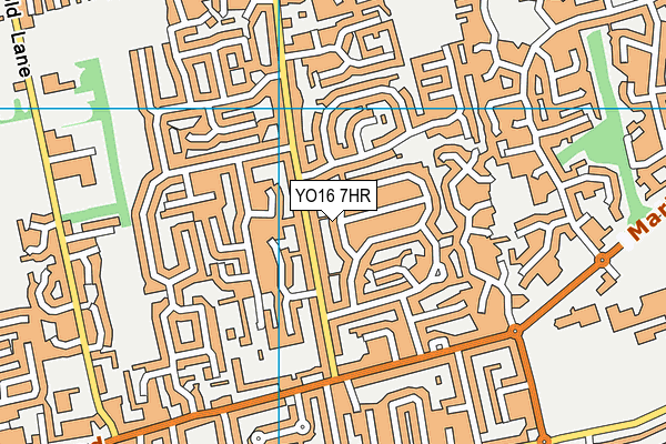 YO16 7HR map - OS VectorMap District (Ordnance Survey)