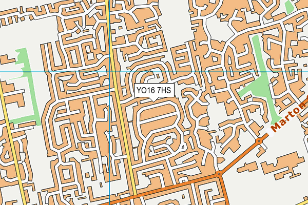 YO16 7HS map - OS VectorMap District (Ordnance Survey)