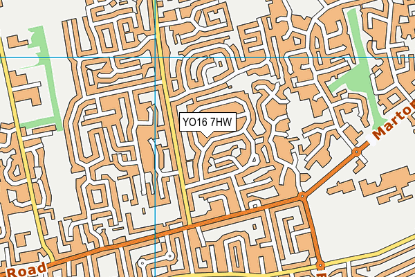YO16 7HW map - OS VectorMap District (Ordnance Survey)
