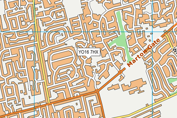 YO16 7HX map - OS VectorMap District (Ordnance Survey)
