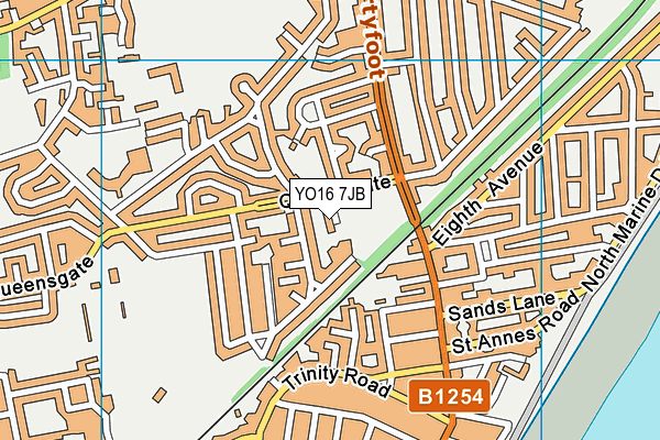 YO16 7JB map - OS VectorMap District (Ordnance Survey)