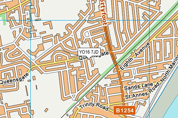 YO16 7JD map - OS VectorMap District (Ordnance Survey)