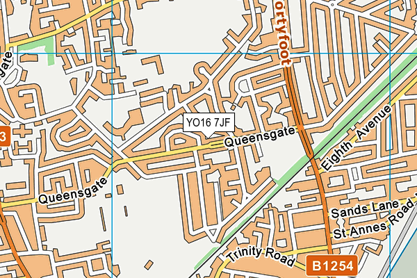 YO16 7JF map - OS VectorMap District (Ordnance Survey)