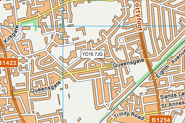 YO16 7JG map - OS VectorMap District (Ordnance Survey)