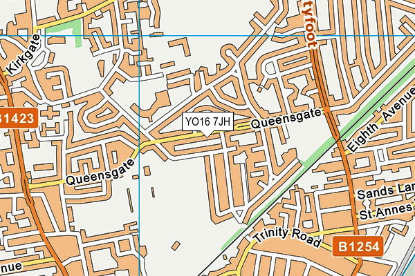 YO16 7JH map - OS VectorMap District (Ordnance Survey)