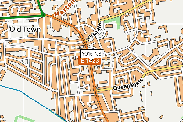 Body Zone (Closed) map (YO16 7JS) - OS VectorMap District (Ordnance Survey)