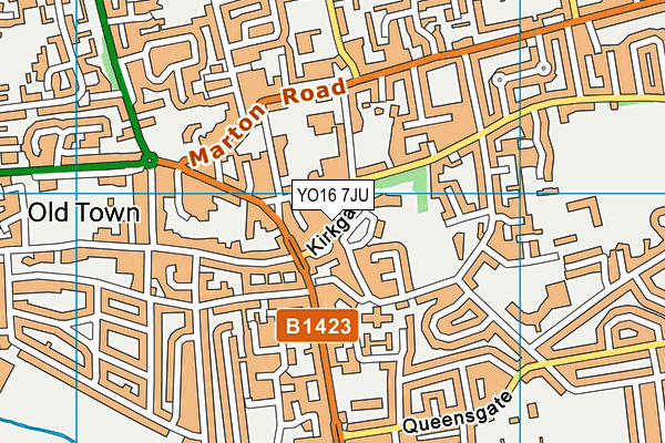 YO16 7JU map - OS VectorMap District (Ordnance Survey)