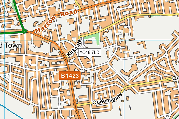 YO16 7LD map - OS VectorMap District (Ordnance Survey)