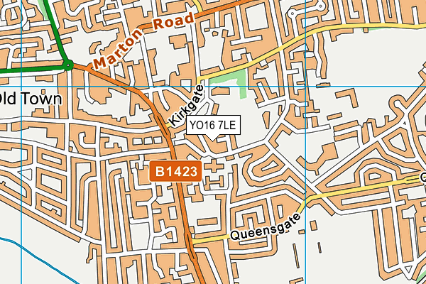 YO16 7LE map - OS VectorMap District (Ordnance Survey)