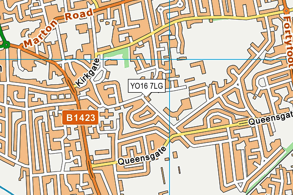 YO16 7LG map - OS VectorMap District (Ordnance Survey)