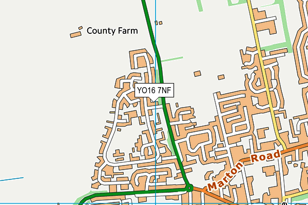 YO16 7NF map - OS VectorMap District (Ordnance Survey)