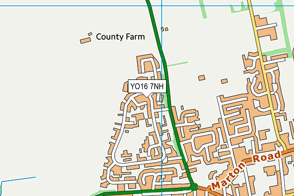 YO16 7NH map - OS VectorMap District (Ordnance Survey)