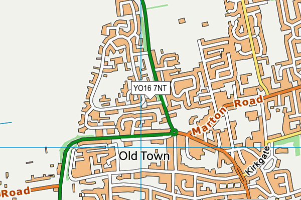 YO16 7NT map - OS VectorMap District (Ordnance Survey)