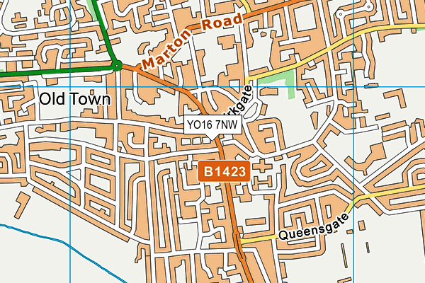 YO16 7NW map - OS VectorMap District (Ordnance Survey)